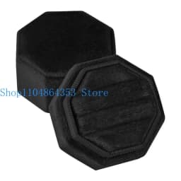 Octagonal Velvets Rings Box for Three Rings Soft Flannel Engagement Display Case Flannel Jewelry Organizers for Rings