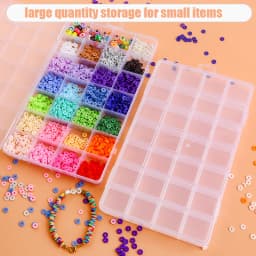 Plastic Clear Organizer Box Bead Storage Containers with Adjustable Dividers for Craft Jewelry Fishing Tackles Parts Storage