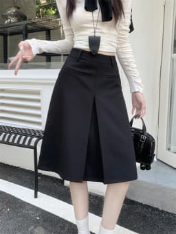 plus Size A-Line Midi Skirt Women's High Waist Flared Two-Sided Wear Retro Artistic Style Polyester Fiber Commute Pure Color