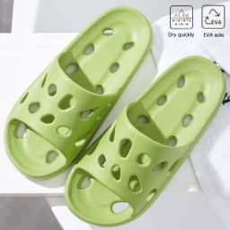 Bathroom House Cheese Slippers Light Weight Water Leaky Beach Flip Flop Non-slip Pool Swimming Aqua Shoes