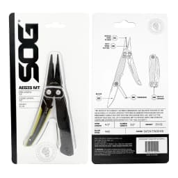 SOG 5 in 1 Aegis MT Mini Portable Multitool Pliers With Precision Cutting Pliers Soft Wire Cutter Tweezers Bottle Opener Ultralight EDC Pocket Gear For Daily Carry Camping Hunting Fishing Emergency Survival Outdoor Utility Multifunctional Hand Tools