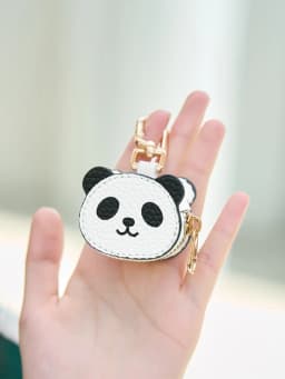 Creative Red Money Bag Pattern Coin Purse PU Leather Cute Panda Keychain Pendant Mini Storage Bag Small and Exquisite Girl's Gif