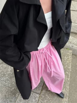 Tossy Striped Lace-Up Casual Women's Pants Patchwork Loose Streetwear Trousers High Waist Commute Clothes Female Bandage Pants