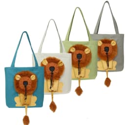 Soft Pet Carriers Lion Design Portable Breathable Bag Cats Dog Carrier Bags Outgoing Travel Pets Handbag with Safety Zippers