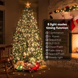 LED Christmas String Lights 8 Lighting Modes Fairy Lights Christmas Lights for Holiday Home Party Decora Indoor Outdoor 400 LEDs