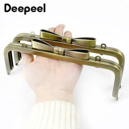 1-5Pcs Deepeel 20cm Metal Bag Handle Square Purse Frame Smooth Kiss Clasp with Screw Handbag Sewing Bracket Bags Accessories
