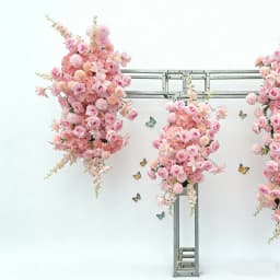 Luxury Pink Color Flower Runner Artificial Flowers Wedding Decoraion Hang Flower Row Arch Decor Floral Backdrop Arrangement
