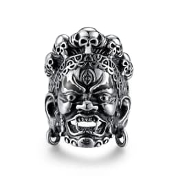 Retro Gothic Men Ladys Rings Clown Playing Cards Hip Hop Rock Ring Titanium Steel Alloy Ancient SilverColor Hip Hop Rock Jewelry