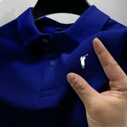 2026 Men's Summer High end Printed Golf Collar T-shirt Solid Color Breathable Office and Leisure High quality Men's Wear S-4XL