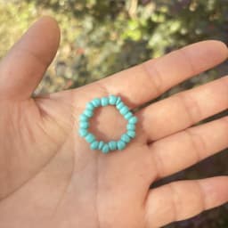 Elastic Beaded Ring Featuring Acrylic Pearls in Wave Drop Geometric Shapes Korean Style Unisex Jewelry Fresh Sweet Design Multip