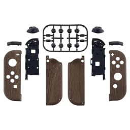 eXtremeRate Custom Patterned Controller Housing Shell Case with Full Set Buttons for NS Switch JoyCon & OLED Joycon - Wood Grain