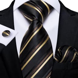 New Formal Ties Classic Blue Striped Necktie Handkerchief Cufflinks Gift For Men Wedding Tie Cravate Gravatas