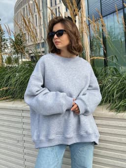 Round Neck Pullover Hoodie Mid Length Alternative Street with Loose Fit Single Regular Thickness Streetwear Women Sweatshirts