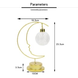 GGbingLED Light Moon Shape Design Home Decoration Star Light Indoor Ornament Small LED Night Lamp Heart Iron Material for Gift