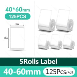 5/10 Rolls NiiMBOT White Thermal Sticker Label Self-adhesive Waterproof Labels Paper For Niimbot B1 B21 Mini Portable Printer