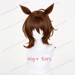 Agnes Tachyon Cosplay Wig 43cm Short Mixed Brown Women Wigs Anime Cosplay Wig Halloween Heat Resistant Synthetic Hair
