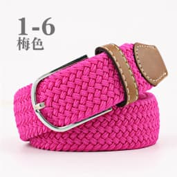 3.3x107cm Solid Color Elastic Braided Belt Casual Men's Women's Belt Stretch Canvas Pin Buckle Waistband