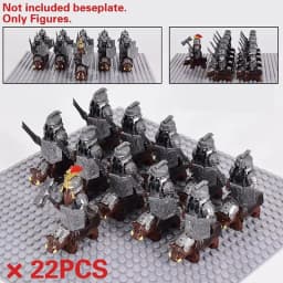 Mini Middle Ages Lord Rings Medieval Dwarf Wild Boar Goat Chariot Army Figures Building Blocks Bricks Kids Toys Christmas Gift
