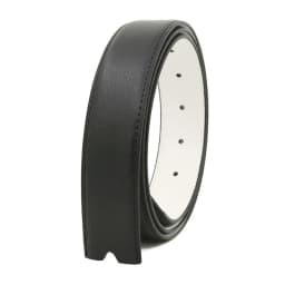 3.3 cm Board Buckle Pin Buckle Belt Strip, Belt Body, Buckle-Free White and Blue-Gray Genuine Leather Perforated Belt