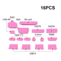 16pcs/set Colorful Silicone Anti Dust Plug Cover Stopper Type C Laptop Dustproof USB Port HDMI RJ45 Interface Waterproof