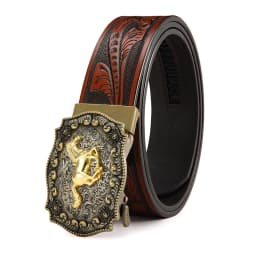 Men's Vintage Western Wind Belt PU Leather Belt Main Body Metal Buckle High Quality Men's Belt