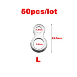 10-50Pcs Stainless Steel Fishing Solid Ring Sea Fishing Lures Connectors Jigging Ring Swivels Fishing Snap Accessory Tackle Tool