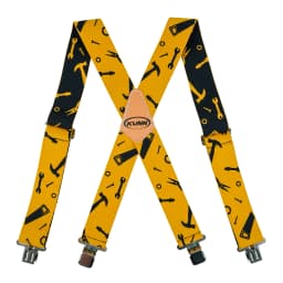 KUNN Men Suspender Tape Measure Pattern Suspender Fully Strength Elastic with Heavy Duty Clip Ruler Suspenders