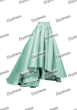 Women's High Low Elegant Prom Party Skirt A-Line Pleated Front Short Back Long Satin Skirt With Pockets For Evening Gown