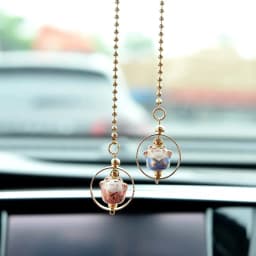 Car Pendant Lucky Cat Rearview Mirror Decoration Ceramics Alloy Dashboard Accessories Gift