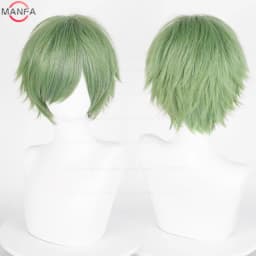 Anime 30cm Short Straight Cosplay Wig Black White Green Brown Purple Blue Gray Red Gold Man Women Heat Resistant Synthetic Hair