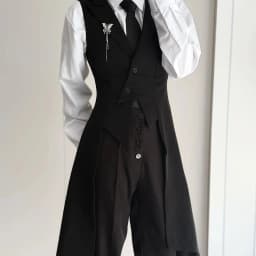 Mens British Swallowtail Slim Fit Mid Length Vest Streetwear Fashion Formal Stage Casual Suit Jacket Men'S Clothing 2026 New