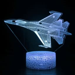 Airplane 3D Illusion Lamp LED Night Light 7 Colors USB Touch LED Table Desk Decor Lamps Gift for Kid Boy Pilot Plane Lover