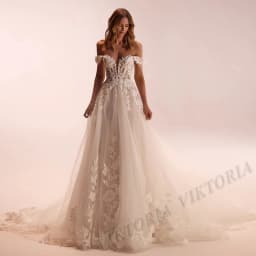 VIKTORIA Modern Off the Shoulder Wedding Dresses For Woman Bride Lace Appliques Vestidos De Casamento Personalized Customized