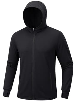 TACVASEN Men's Full Zip UPF 50+ Sun Protection Jacket, Lightweight Hooded Fishing Shirt with 4 Pockets & Thumbholes, Breathable