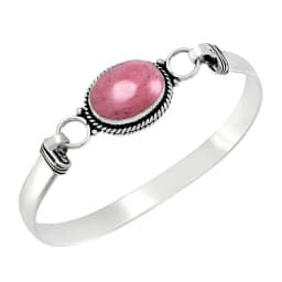 Vintage 925 Silver Bangle Natural Oval Moonstone Bangle Bracelets Handmade Birthstone Bangle Gifts Fine Jewelry for Women Men