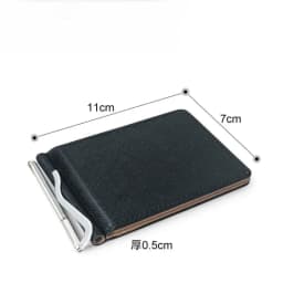 Leather Men Money Clips Metal Solid Wallets Credit Dollar Purses Money Holder Portafoglio Wallet for Male Minimalist Card Holder