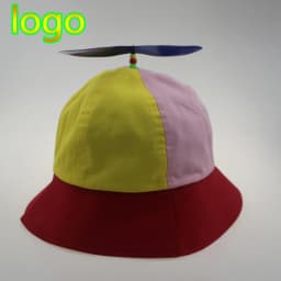 New Custom Logo Parent Child Cotton Helicopter Propeller Bucket Cap Outdoor Unisex Color Matching Sun Protection Fisherman Hat