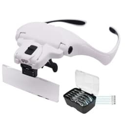 Magnifying Glasses LED Light Headband Loupe 5 Lens Magnifier 1.0X-3.5X Bright Illuminated for Jeweler Watch Repair Reading