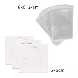 50 Pcs 5x5cm New Pattern Hangable Earrings Jewelry Display Paper Card With Or Without Bags Wholesale Packaging Business Supplier