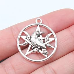 WYSIWYG 5pcs 3 Styles Witch Charms Pentagram Star Crow Charms Pendant For Jewelry Making DIY Jewelry Findings