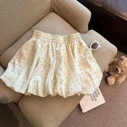 2026 Summer New Womens Sweet Polka Dot Bubble Shorts High Waist Puffy Anti-Exposure Safety Shorts with Pockets Cute Casual Pants
