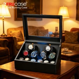 FRUCASE PU Watch Winder for automatic watches automatic winder 6+6 watches
