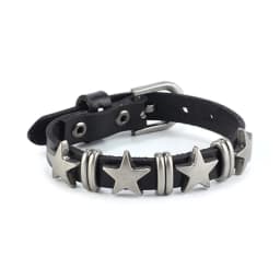 E0BF Goth Vintage Star Leather Alloy Bracelets For Women Men Gothic Retro Couple Bracelet Rock Party Jewelry Accessory-Decor