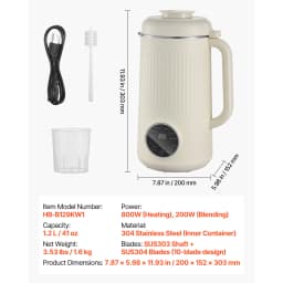 SucceBuy 8-in-1 Nut Milk Maker Soy Milk Maker with 180W Blending for Homemade Oat, Nut, Soy, Juice, Milkshake, Rice Cereal