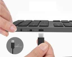 Wireless Numeric Keypad K35, 2.4Ghz & Bluetooth Dual Mode USB-C Rechargeable Numpad for Windows Android iOS