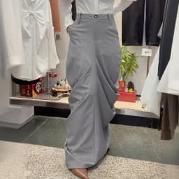 [EWQ] Elegant High Waist A-line All-match Clothing Minimalist Office Women's Fold Skirt Bottom Slit Design Skirts 2025 Autumn