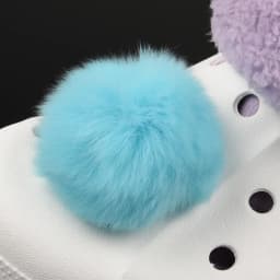 Single Sale Real Fur Pompom Fluffy Shoe Charms Multi-color Plush Ball Shoes Accessories Boys Girls Garden Sandals Decorations