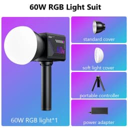 RGB Video Light Portable LED Photography Studio Light with 10000mAh Rechargeable for Vlog Streaming Live Photo Fill Lamp