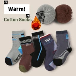 Children's Thickened Socks Winter Boys' Cartoon Dinosaur Terry Socks Warm Cotton Socks Baby Thermal Socks 5 Pairs