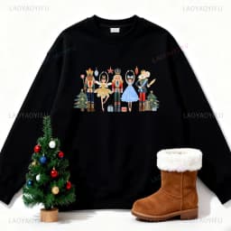 Christmas Nutcracker Y2k Clothes Christmas Sweatshirt Nutcracker Ballet New in Hoodies & Sweatshirts Party Sweater Women Tops